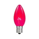 C9 25 Light String Set with Pink Bulbs on White Wire