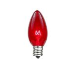 100 C7 String Light Set with Red Bulbs on Green Wire