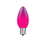 100 C7 String Light Set with Purple Ceramic Bulbs on Green Wire