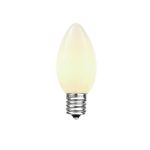 100 C7 String Light Set with White Ceramic Bulbs on Green Wire
