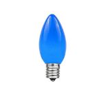 25 Light String Set with Blue Ceramic C7 Bulbs on White Wire