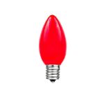 25 Light String Set with Red Ceramic C7 Bulbs on Brown Wire