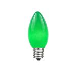 100 C7 String Light Set with Green Ceramic Bulbs on Brown Wire
