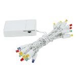 20 LED Battery Operated Lights Multi White Wire