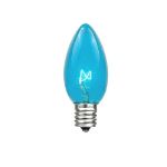100 C7 String Light Set with Teal Bulbs on Black Wire