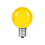 25 G30 Globe Light String Set with Yellow Satin Bulbs on Black Wire