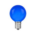 100 G30 Globe String Light Set with Blue Satin Bulbs on Brown Wire