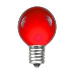 100 G30 Globe String Light Set with Red Satin Bulbs on Brown Wire