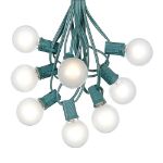 25 G40 Globe String Light Set with Frosted Bulbs on Green Wire