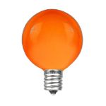 25 G40 Globe String Light Set with Orange Satin Bulbs on Green Wire
