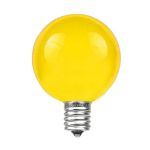 25 G40 Globe String Light Set with Yellow Satin Bulbs on Brown Wire