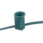 25 G30 Globe Light String Set with Blue Satin Bulbs on Green Wire