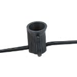 100 C7 String Light Set with White Ceramic Bulbs on Black Wire