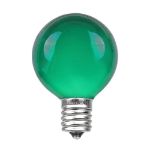 25 G50 Globe Light String Set with Green Bulbs on Green Wire 