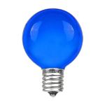 25 G50 Globe Light String Set with Blue Bulbs on White Wire