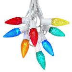 25 Light String Set with Multi Colored LED C9 Bulbs on White Wire