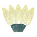 25 Warm White LED C9 Pre-Lamped String Lights Green Wire