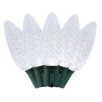 25 Pure White LED C9 Pre-Lamped String Lights Green Wire