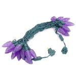 25 Purple C9 LED Pre-Lamped String Lights Green Wire