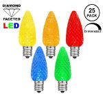25 Light String Set with Multi Colored LED C9 Bulbs on Black Wire