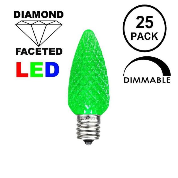 Green C7 LED Replacement Bulbs 25 Pack