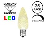 25 Light String Set with Warm White LED C7 Bulbs on White Wire