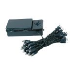 50 LED Battery Operated Lights Warm White Green Wire