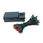 50 LED Battery Operated Lights Red Green Wire