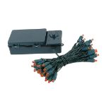 50 LED Battery Operated Lights Red Green Wire