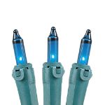 Non Connectable Teal Lights Green Wire Mini Lights 20 Light 8.5'