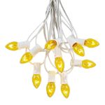 100 C7 String Light Set with Yellow Bulbs on White Wire