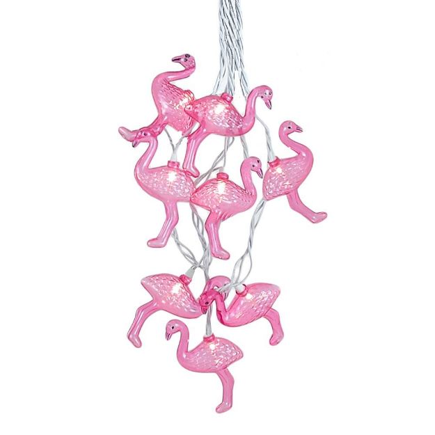 Flamingo Lights White Wire