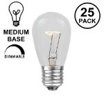 50 Clear S14 Commercial Grade Suspended Light String Set on 100' of White Wire 