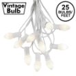 25 Light String Set with White Ceramic C7 Bulbs on White Wire