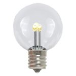 25 Warm White LED G30 Commercial Grade Candelabra Base Light Set - Brown Wire