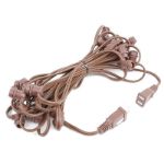 25 Warm White LED G30 Commercial Grade Candelabra Base Light Set - Brown Wire