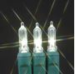 10 Light Traditional T5 Warm White LED Mini Lights Green Wire