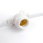 25 Warm White LED G50 Commercial Grade Intermediate Base Light Set - White Wire