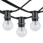 100 Warm White LED G30 Commercial Grade Candelabra Base Light Set - Black Wire