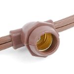 100 Clear G40 Commercial Grade Candelabra Base Light Set - Brown Wire