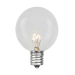 100 Clear G40 Commercial Grade Candelabra Base Light Set - Black Wire