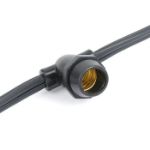 100 Clear G30 Commercial Grade Candelabra Base Light Set - Black Wire