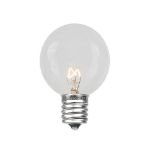 100 Clear G30 Commercial Grade Candelabra Base Light Set - Black Wire