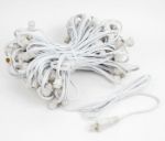 100 Clear G40 Commercial Grade Candelabra Base Light Set - White Wire