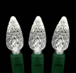 Pure White 70 LED C6 Strawberry Mini Lights Commercial Grade Black Wire