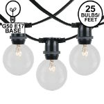 25 Clear G50 Commercial Grade Intermediate Base Light Set