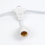 25 Warm White G50 Suspended Commercial Grade Intermediate Base Light Set - White Wire