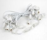 25 Warm White G50 Suspended Commercial Grade Intermediate Base Light Set - White Wire