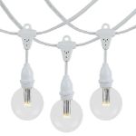 25 Warm White G50 Suspended Commercial Grade Intermediate Base Light Set - White Wire