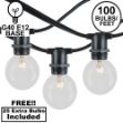 100 Clear G40 Commercial Grade Candelabra Base Light Set